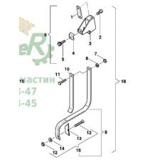 Стійка довга в зборі з кронштейном та долотом AC496832, Kverneland, Квернеланд 
